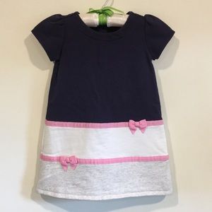 Navy, white & gray Gymboree dress w/ pink accents